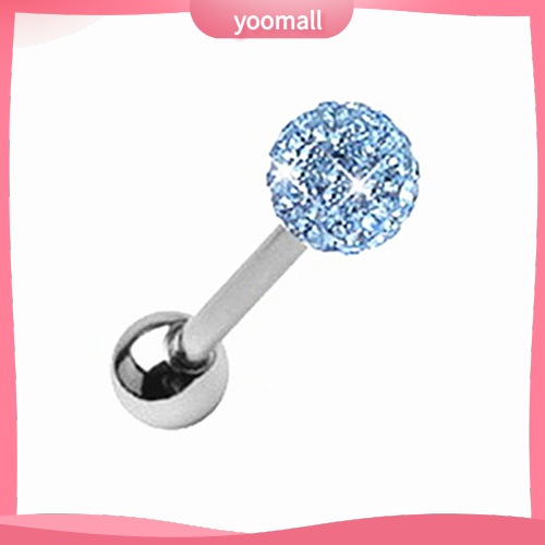 Khuyên Lưỡi Thanh Tạ Đính Đá Bằng Thép Phẫu Thuật