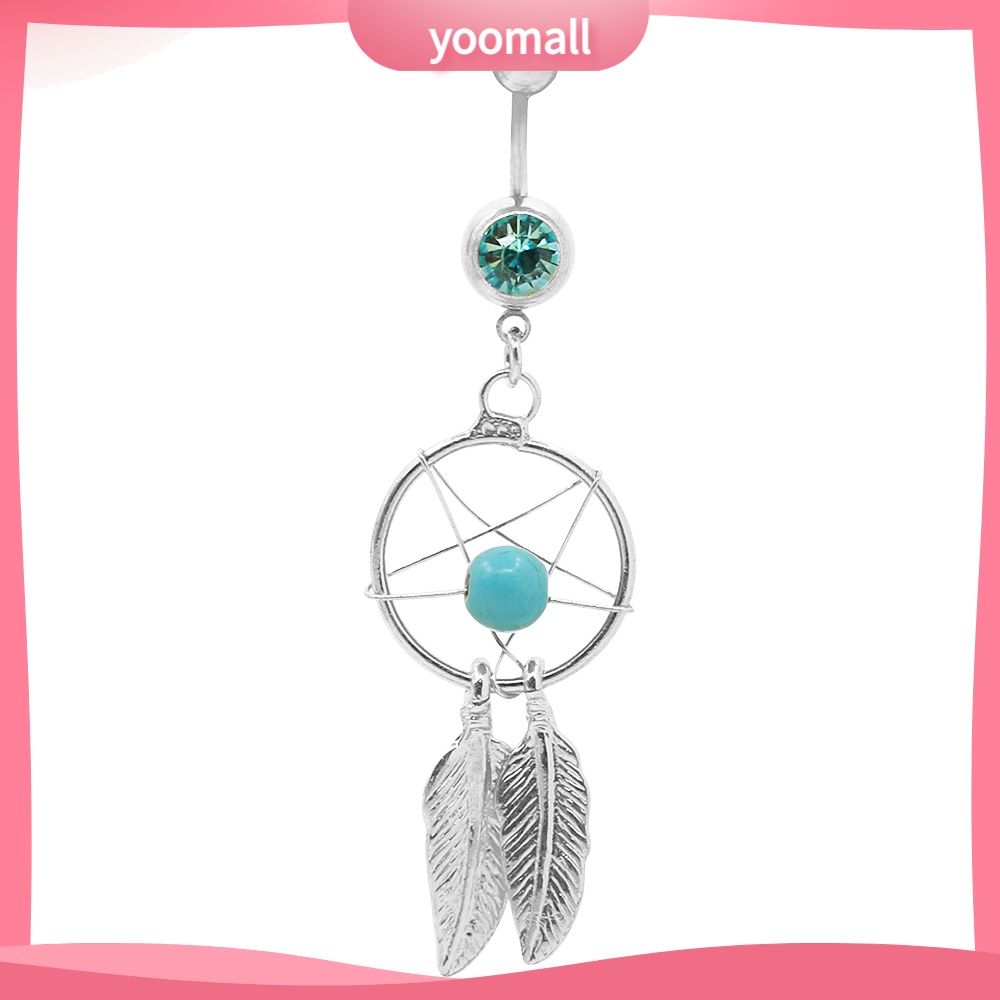 Khuyên Rốn Đính Hạt Và Lông Vũ 14G Gợi Cảm Cho Nữ