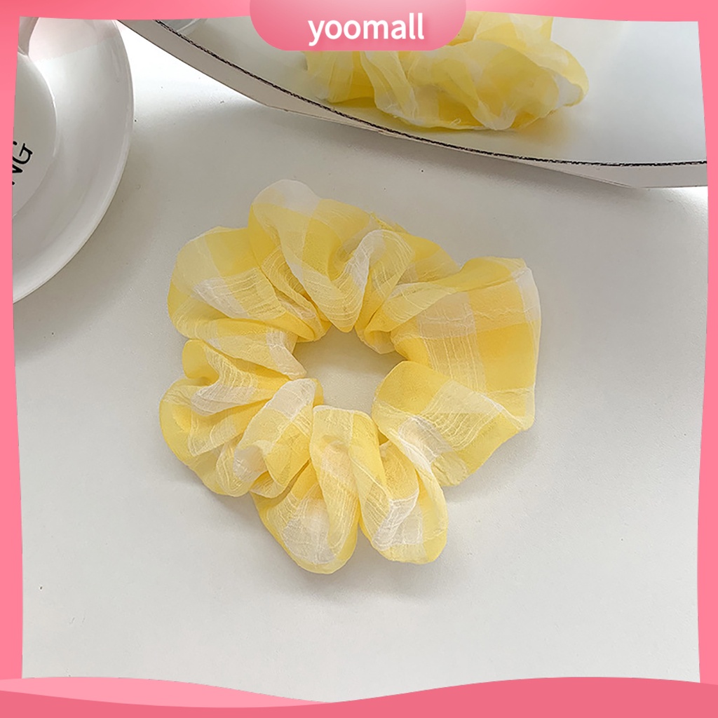 Dây Buộc Tóc Co Giãn Chống Trượt Chống Rơi In Họa Tiết Hoa Xinh Xắn Cho Nữ