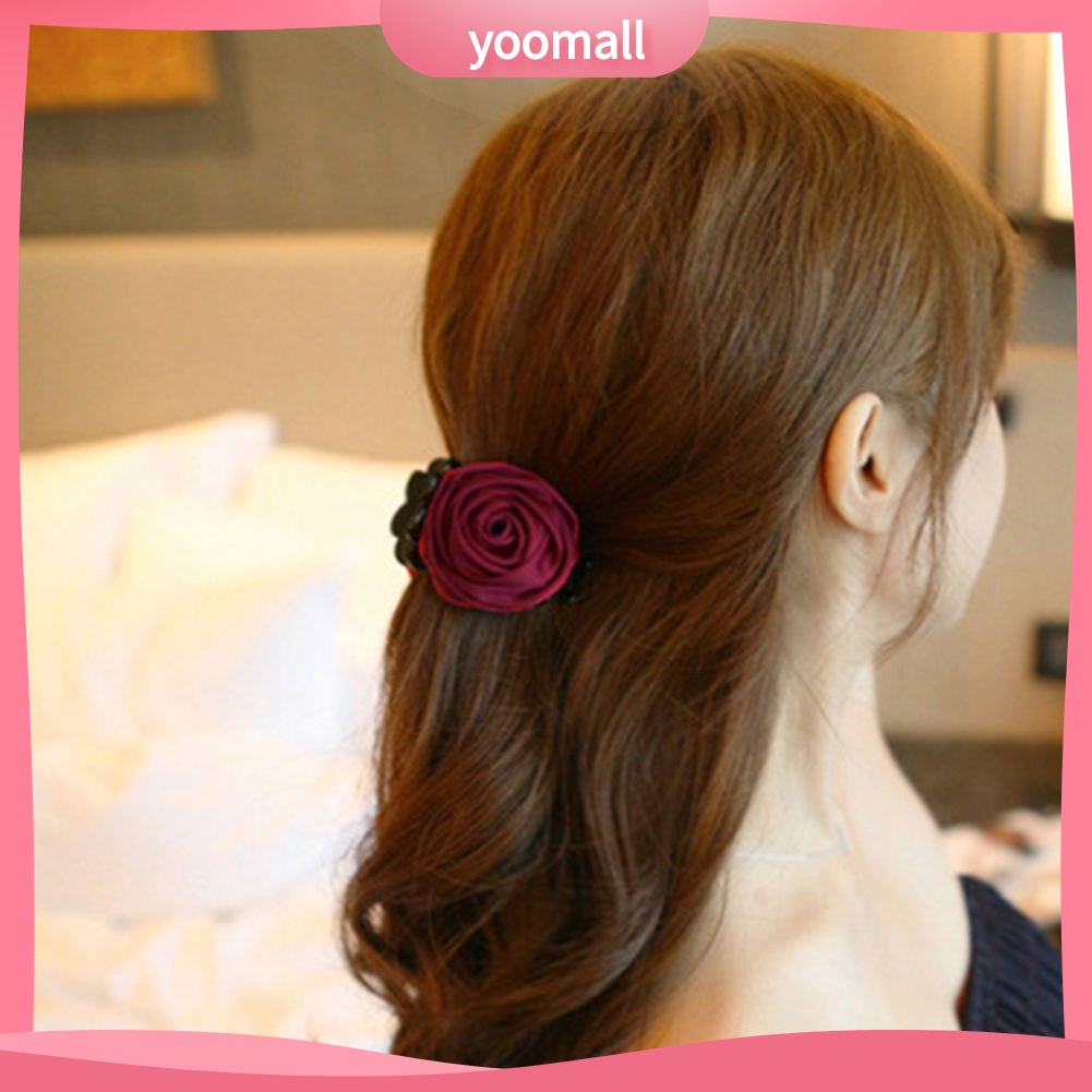 Kẹp Tóc Hình Hoa Hồng Bằng Vải Thời Trang Dành Cho Nữ