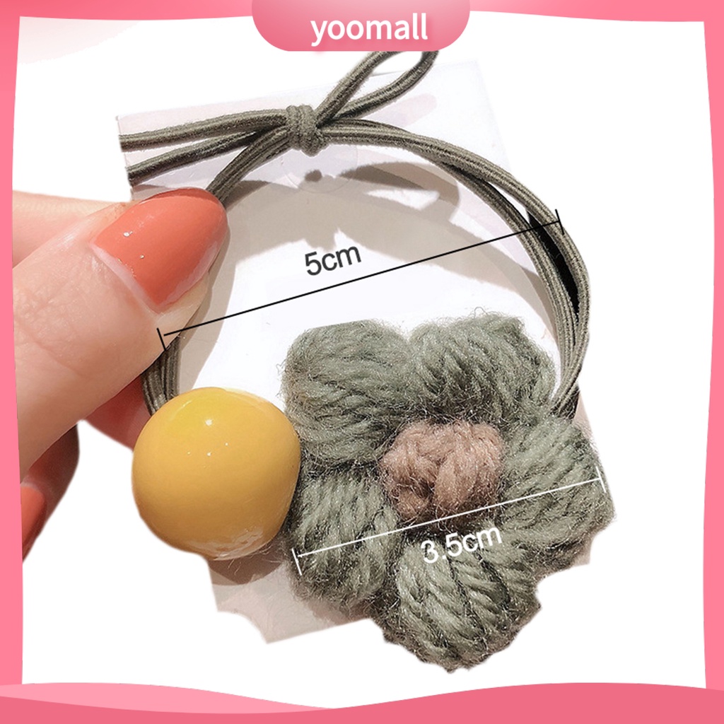 Dây Cột Tóc Co Giãn Mềm Mại Đính Hoa Dễ Thương Cho Bé Gái