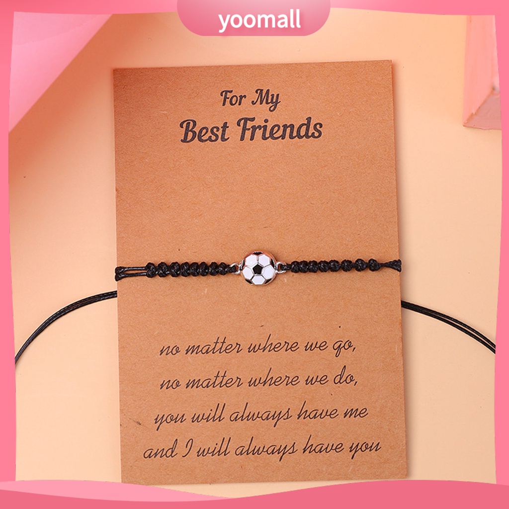 Vòng Tay Dây Bện Mặt Quả Bóng Có Thể Điều Chỉnh Kích Thước