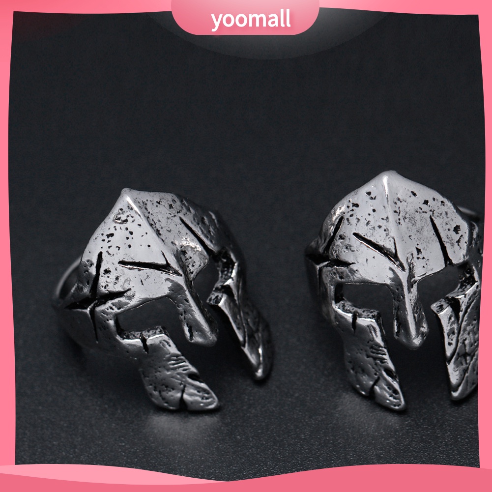 Bộ 2 Nhẫn Che Mặt Và Mũ Bảo Hiểm Phong Cách Anh Hùng Spartan Cổ Điển Dành Cho Nam