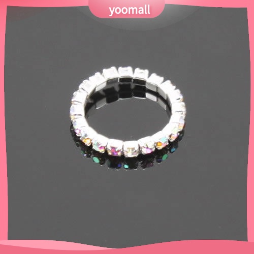 Set 12 Nhẫn Đeo Ngón Chân Co Giãn Đính Đá Pha Lê Nhiều Màu Charms