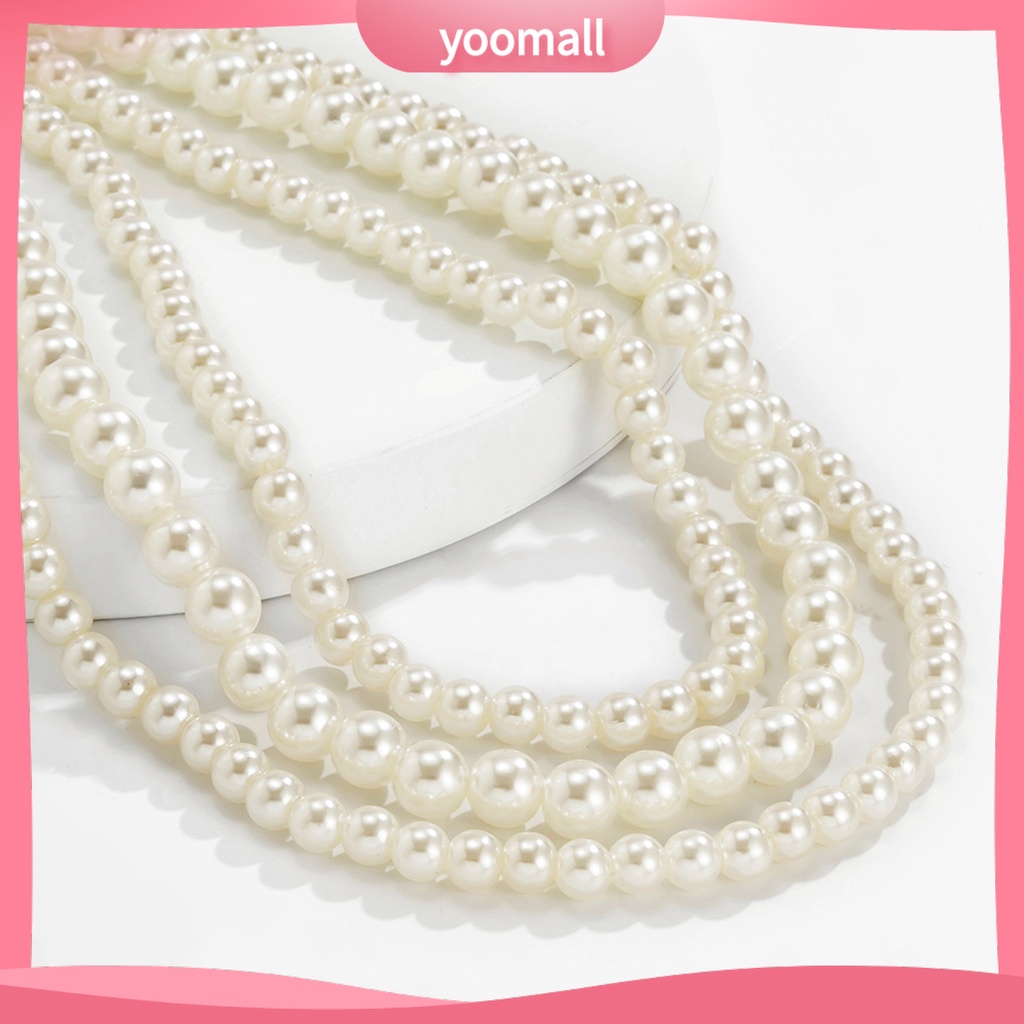1 Set Vòng Cổ Choker Ngọc Trai Giả Dáng Dài Bắt Mắt Tinh Tế Phong Cách Hip Hop Dễ Phối Đồ Cho Nam