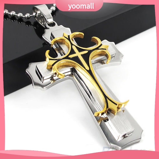 Vòng cổ Thép Không Gỉ Mặt Thánh Giá Thời Trang Dành Cho Nam