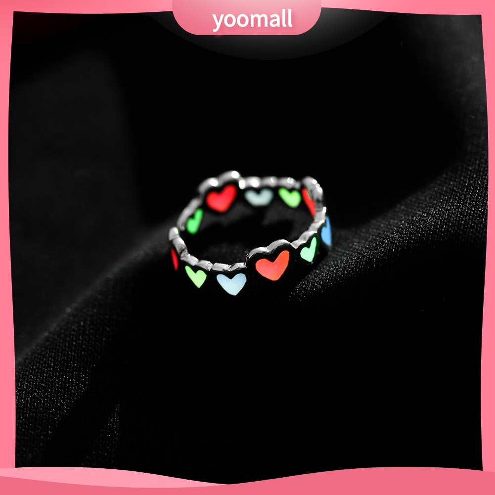 Nhẫn Hở Hình Trái Tim Phát Sáng Thời Trang Cho Nữ