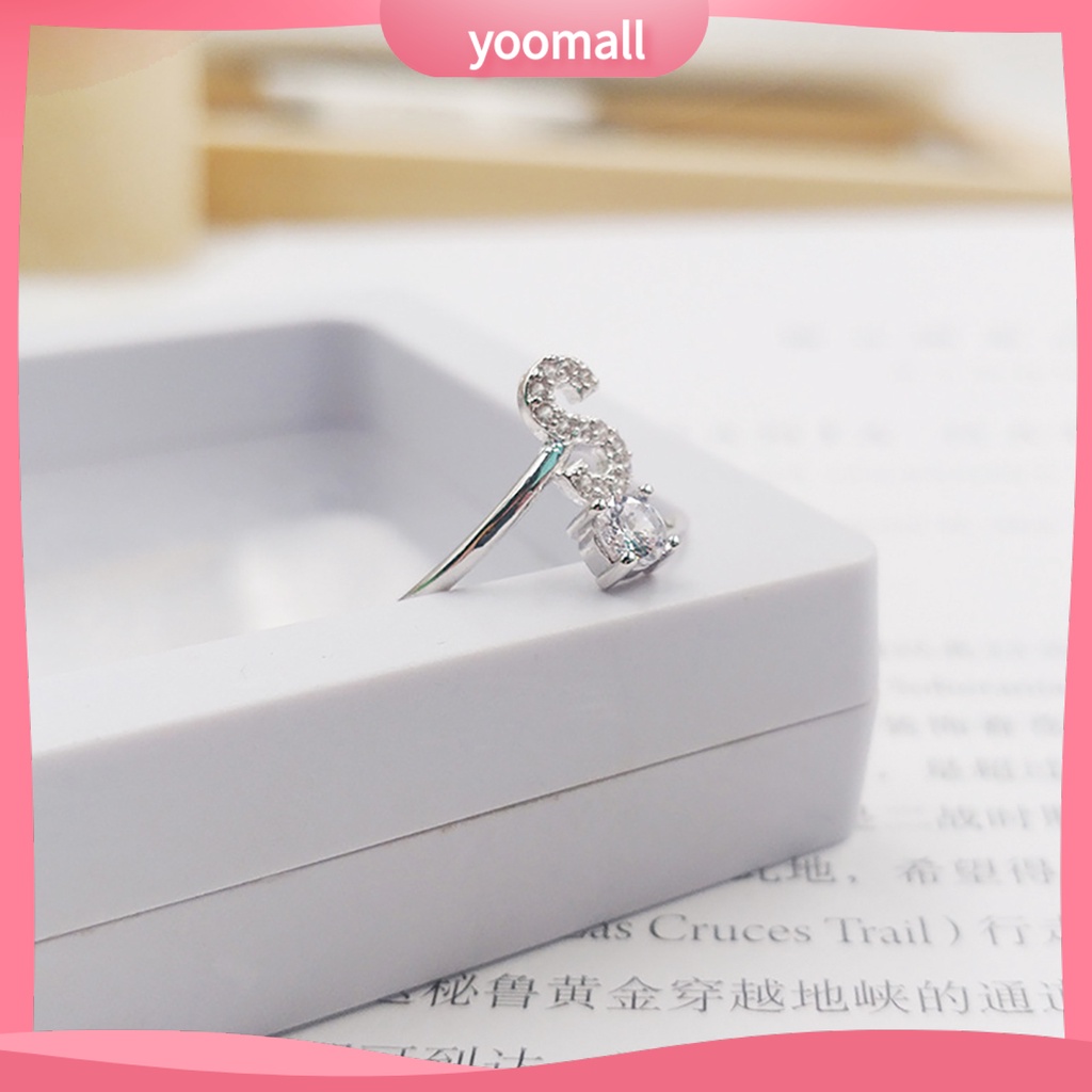 [YM] Nhẫn Hở Khắc Chữ Bằng Đồng Có Thể Điều Chỉnh Cho Nữ