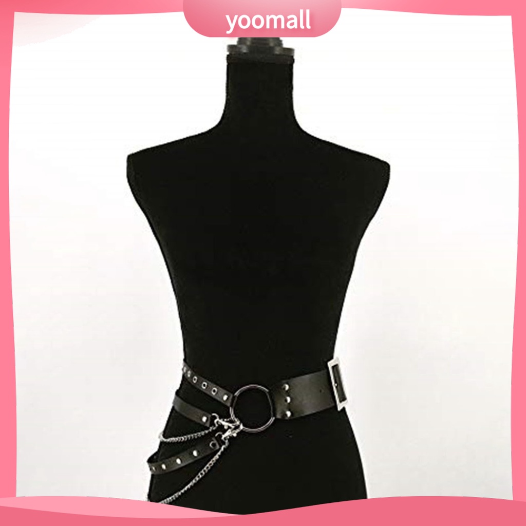 Dây Thắt Lưng Da Giả Đính Đinh Tán Phong Cách Hip Hop Gothic Punk Thời Trang Cho Nữ