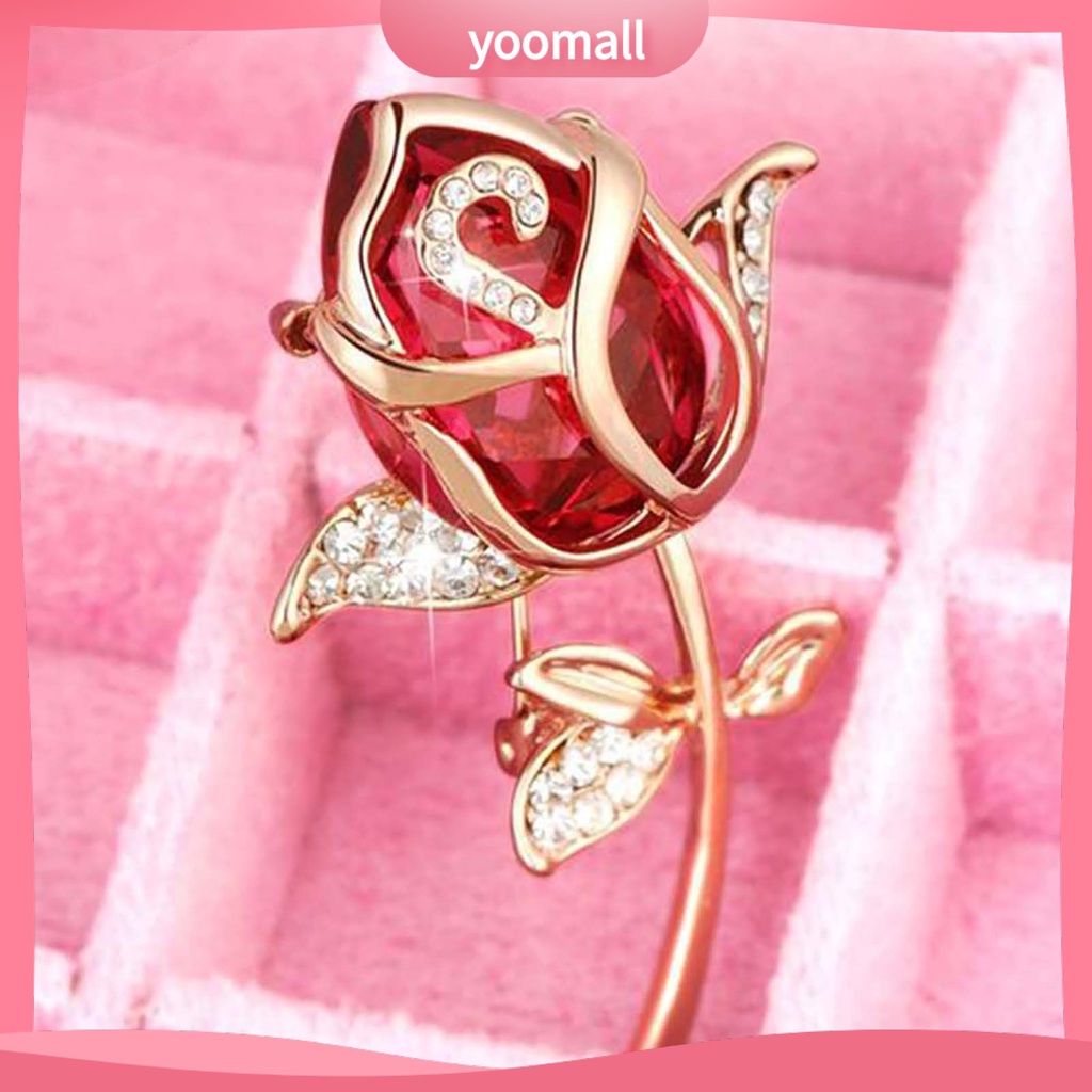 Ghim Cài Áo Hình Hoa Hồng Bằng Hợp Kim Thời Trang