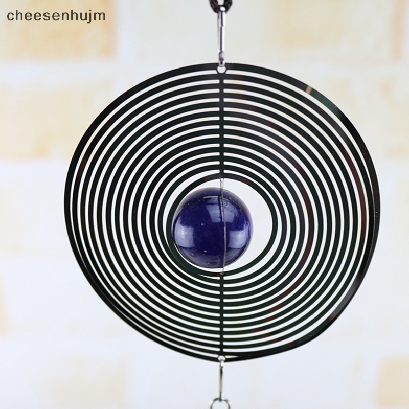 Chuông Gió Kim Loại 3D Dạng Xoắn Ốc Có Đuôi Xoay Dùng Để Trang Trí Vườn