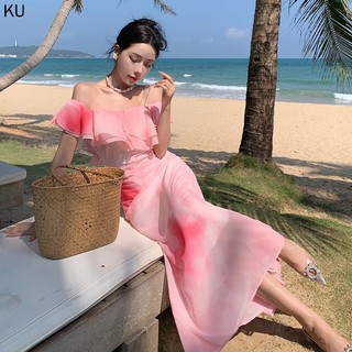 Đầm Dài Không Tay Diềm Xếp Nếp In Hoa Thời Trang Mùa Hè Phong Cách Mới Năm 2023