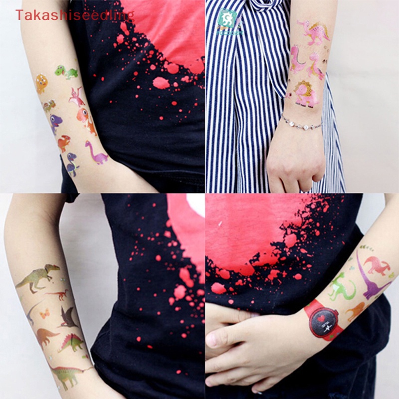 Set 4 Hình Xăm Dán Chống Thấm Nước Hình Khủng Long Cho Tiệc Sinh Nhật Của Bé