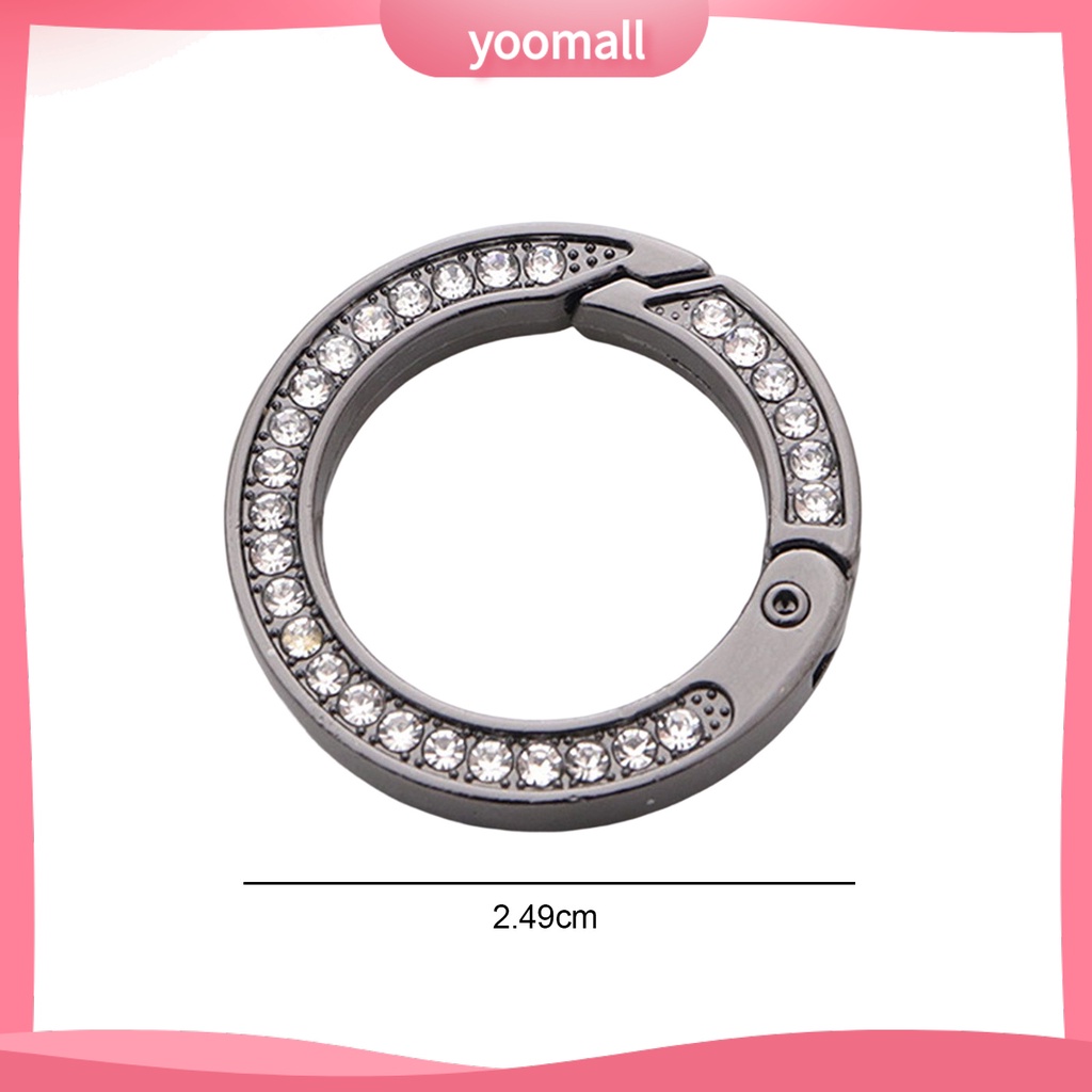 Móc Khóa Dạng Lò Xo Nén Bằng Hợp Kim Kẽm Hai Mặt Đính Đá Đa Năng