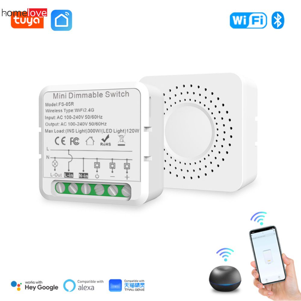 Tuya ZigBee WiFi Smart Dimmer Switch Module Breaker Smart Life Control Hoạt động với Alexa Yandex Alice Google Home Need Neutral homelove