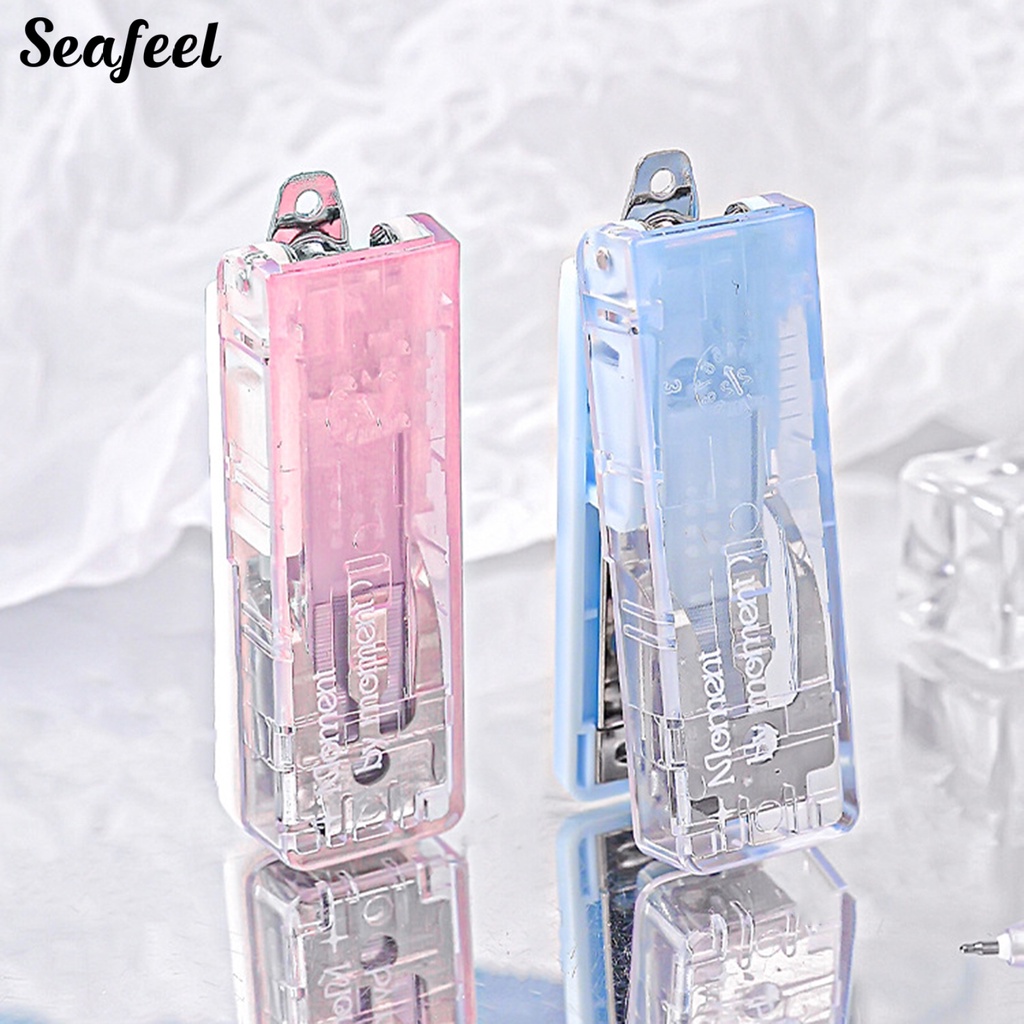 Kẹp Dập Ghim Mini Di Động Thân Thiện Với Môi Trường Có Dây Xích Nhỏ Gọn Cho Văn Phòng / Trường Học