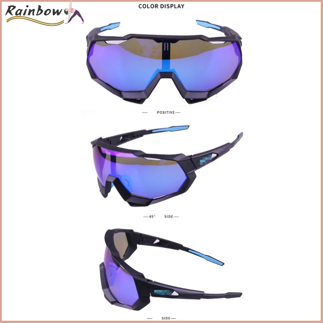 Kính Mát 3 Tròng Chống Tia UV Chống Gió Bảo Vệ Khi Đạp Xe / Leo Núi