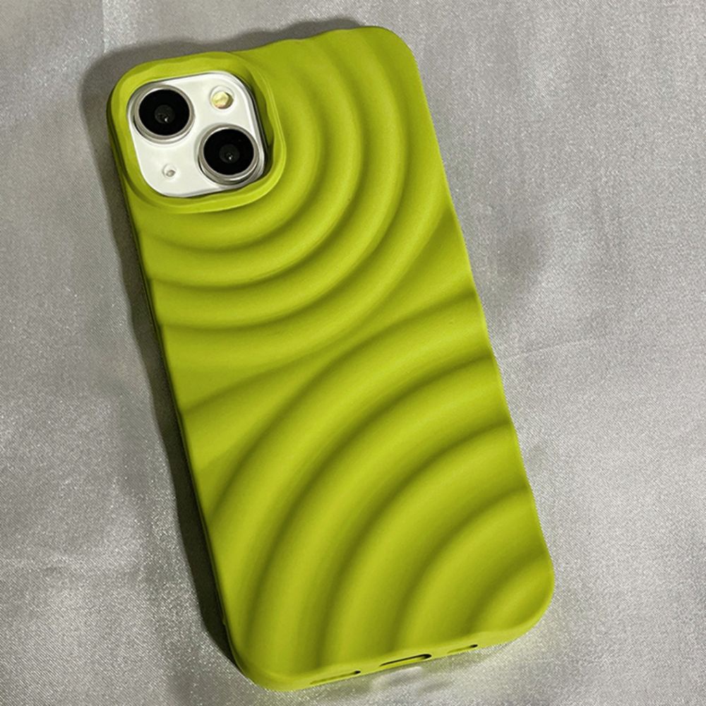 Ốp Điện Thoại TPU Mềm Chống Sốc Màu Trơn Họa Tiết Lượn Sóng Cho IPhone 14 13 12 11 Pro Max X XR