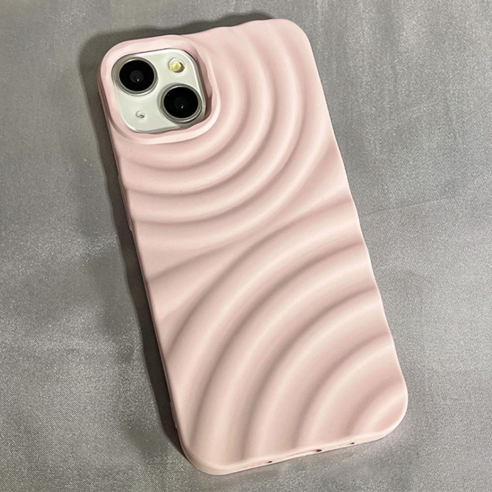 Ốp Điện Thoại TPU Mềm Chống Sốc Màu Trơn Họa Tiết Lượn Sóng Cho IPhone 14 13 12 11 Pro Max X XR