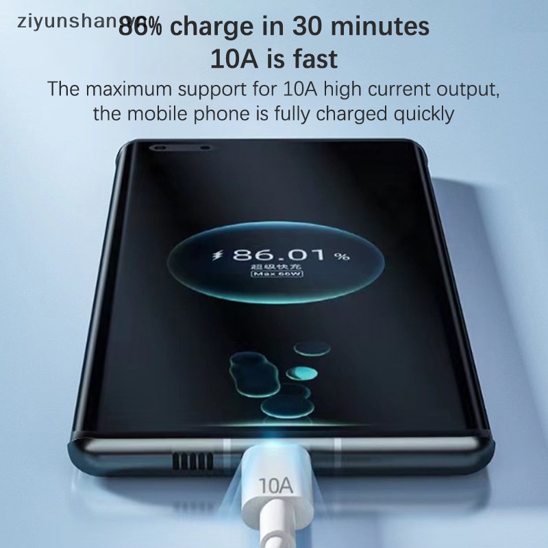 Dây Cáp Sạc Nhanh ziyunshan 120W 10A USB Type C Cho Điện Thoại