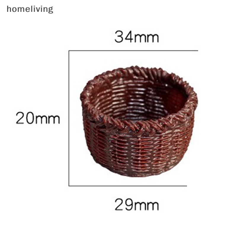 Giỏ Đựng Đồ Mini Bằng Nhựa Resin Tỉ Lệ 1 / 12 Trang Trí Nhà Búp Bê