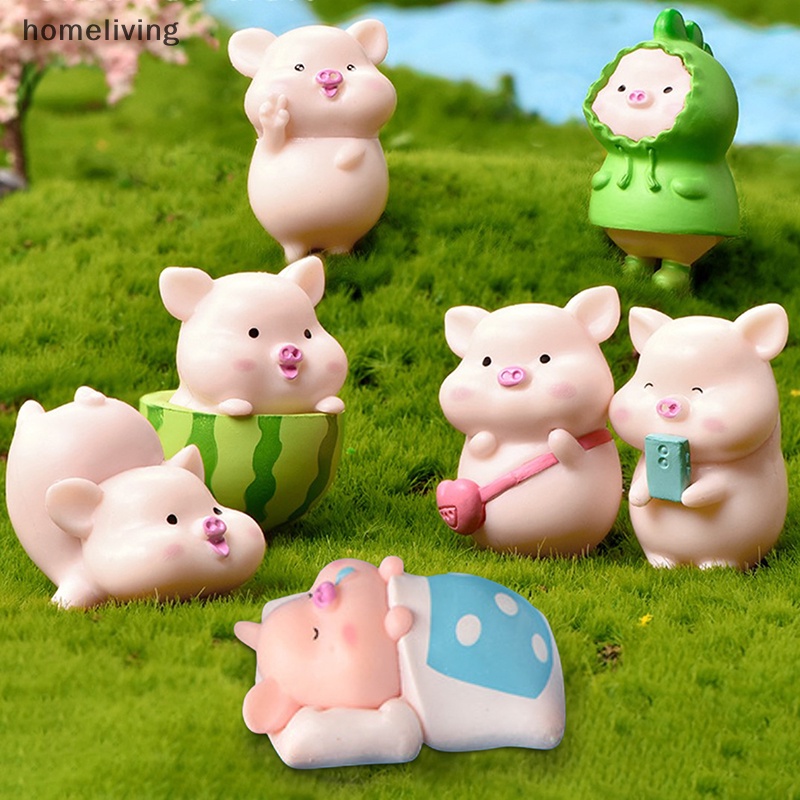 Bộ 7 Đồ trang trí Chú Heo Dễ Thương Dùng Trang Trí Nhà Cửa / Sân Vườn