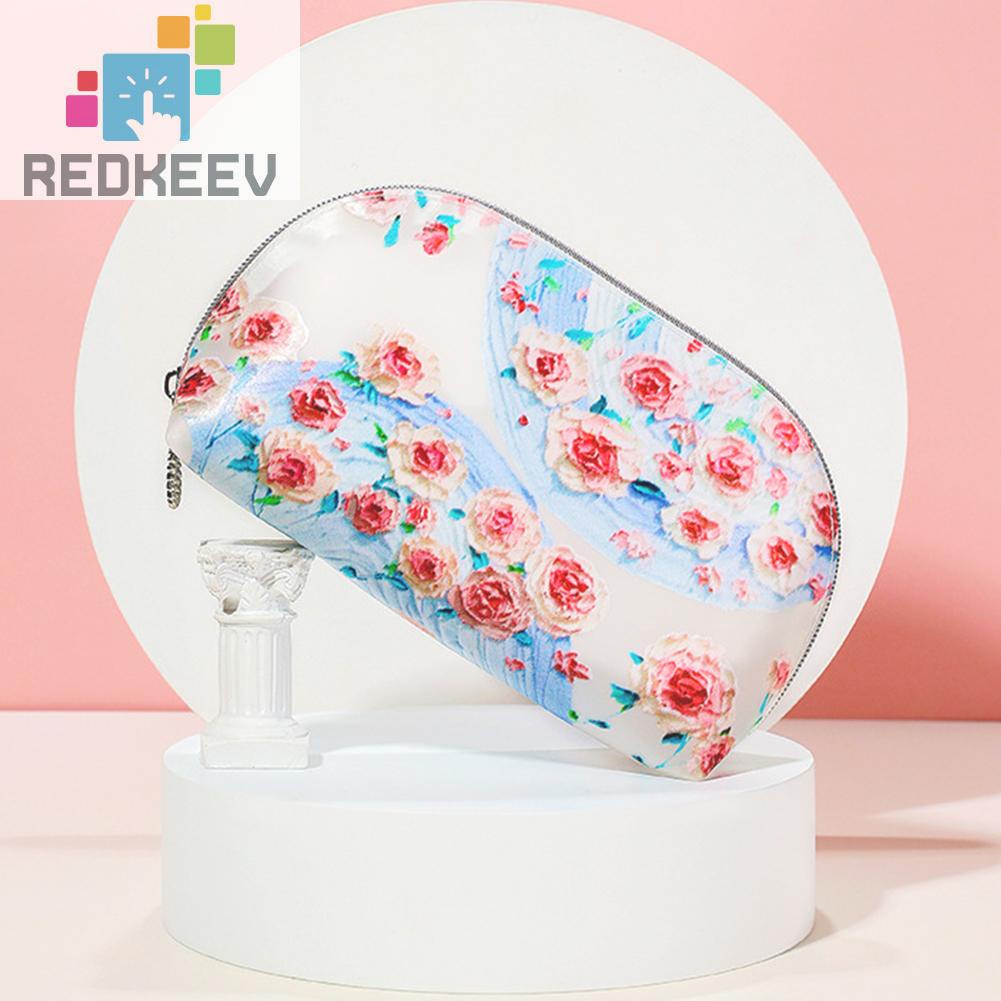 Túi Đựng Mỹ Phẩm Bằng TPU Họa Tiết Hoa Đa Năng Tiện Dụng Cho Nữ