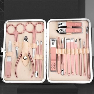 Bộ dụng cụ cắt tỉa móng đa năng 16 chi tiết hộp hồng siêu đẹp sang chảnh