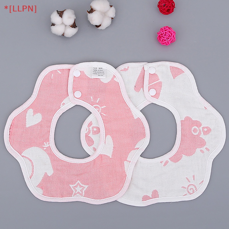 Yếm Ăn Cotton 6 Lớp Xoay 360 Độ Xinh Xắn Tiện Dụng Cho Bé Sơ Sinh