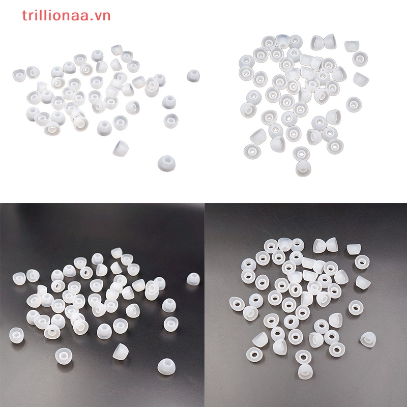 Set 50 Đệm Tai Nghe Nhét Tai Thay Thế Bằng Silicon Mềm Trong Suốt 11MM