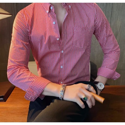 Áo Sơ Mi Nam Tay Lửng Dáng Ôm Phong Cách Hàn Quốc Thời Trang Mùa Hè 5