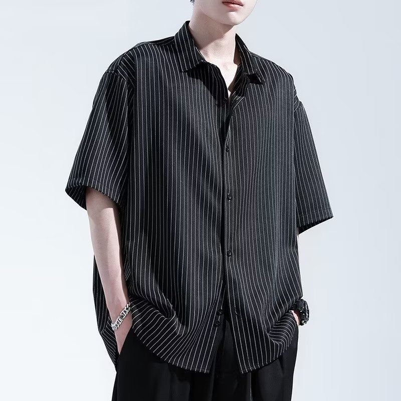 Áo Sơ Mi Lụa Mỏng In Họa Tiết Ngôi Sao Thời Trang Xuân Hè Cho Nam