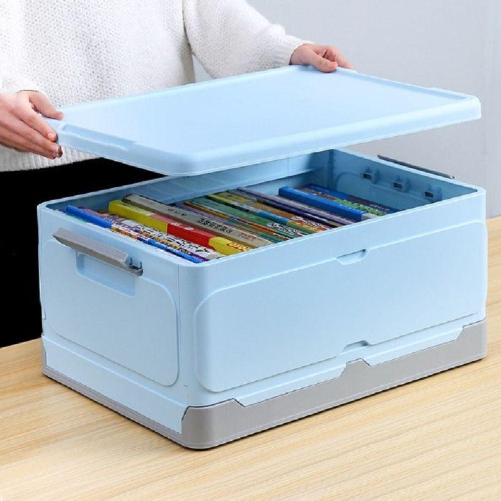 Hộp Đựng Đồ Sức Chứa Lớn Bằng Nhựa Có Thể Gấp Gọn Kèm Nắp Đậy Tiện Dụng