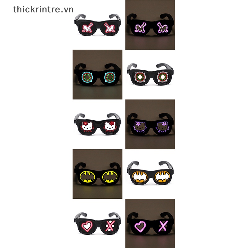 Mắt Kính Có Đèn LED Phát Sáng Kèm Sạc USB Độc Đáo Cho Dịp Halloween