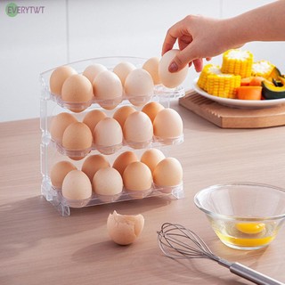 ⭐24H SHIPING ⭐Folding Egg Holder Storage Box for Refrigerator Egg Tray Fridge Organizer New