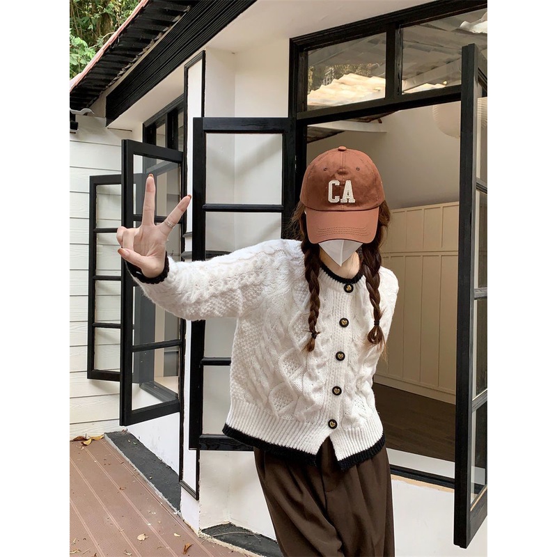 Áo Cardigan Dệt Kim Tay Dài Phong Cách Thời Trang Retro Hàn Quốc Mới