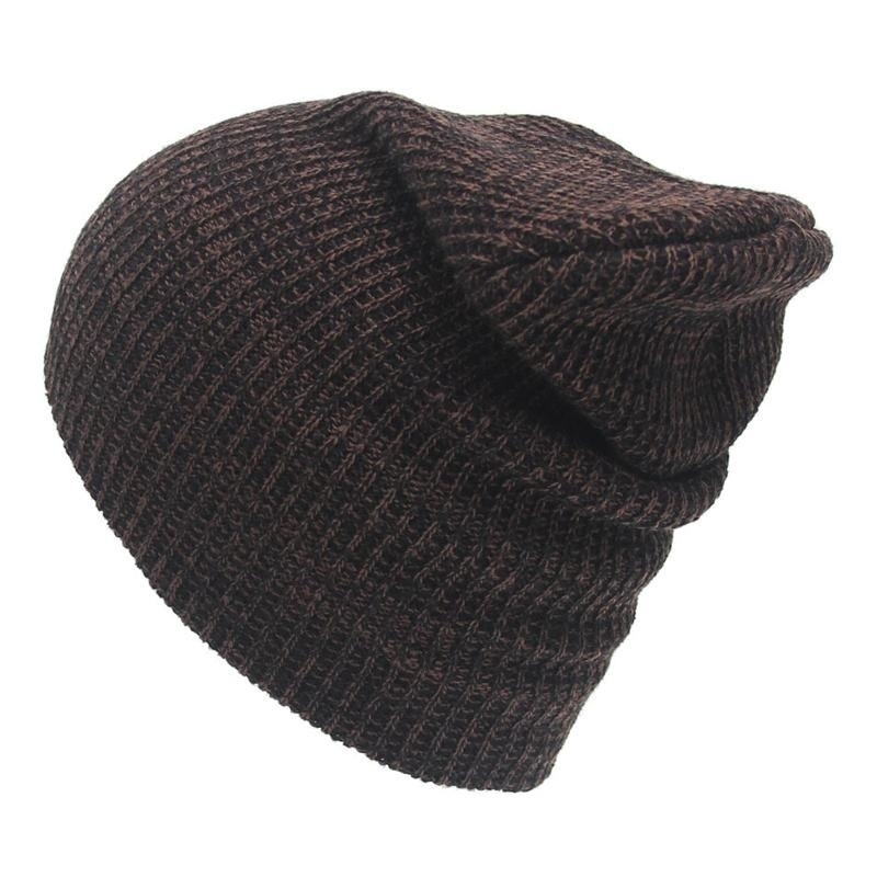 Mùa đông thường bông đan mũ đàn ông mũ rộng thùng thình beanie mũ móc mũ trượt tuyết ngoài trời