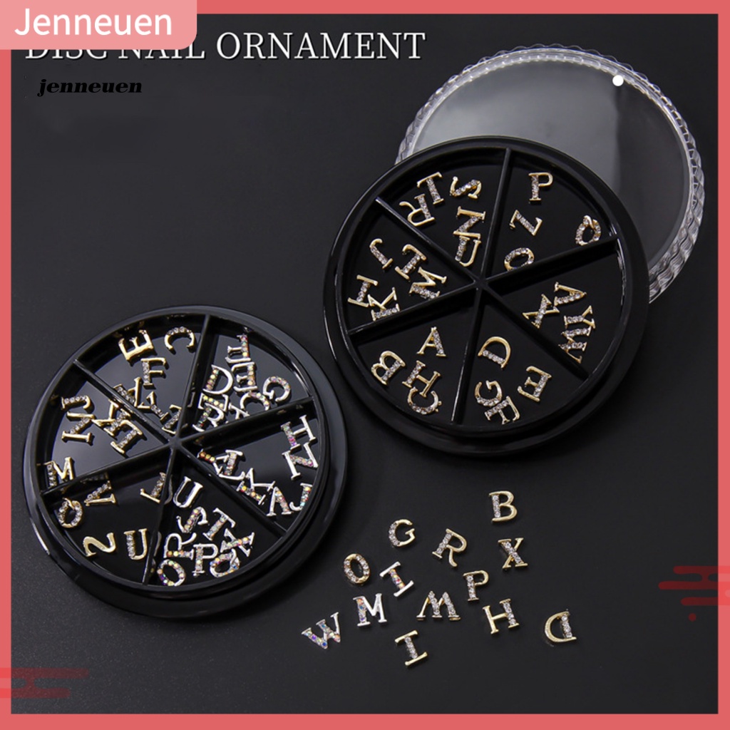 Set 26 Phụ Kiện Trang Trí Móng Tay / Móng Chân Chống Trượt In Chữ Đính Đá