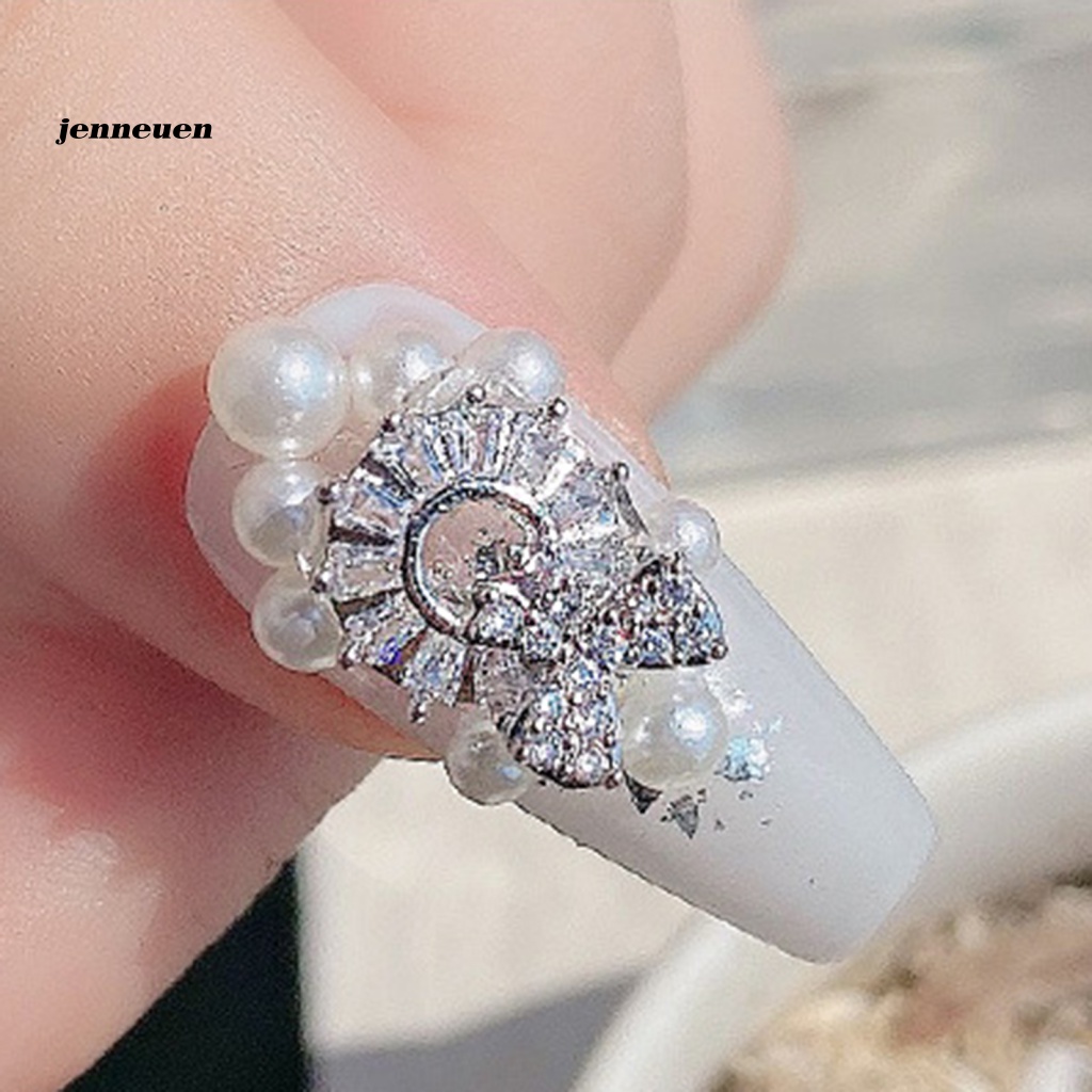 Phụ Kiện Trang Trí Móng Tay Bằng Hợp Kim Đính Đá Zircon Thời Trang Dành Cho Nữ