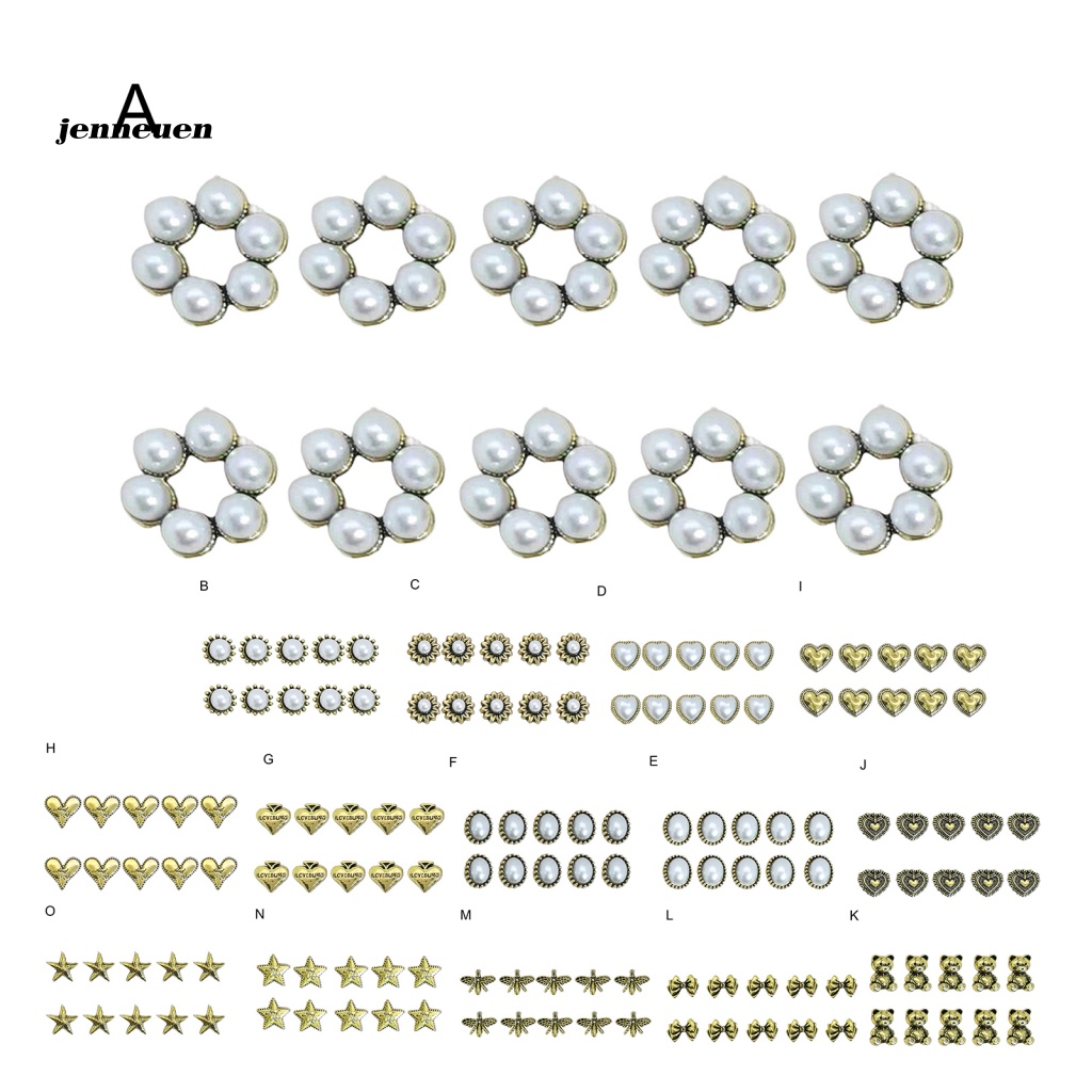 Set 10 Phụ Kiện Trang Trí Móng Tay 3D DIY Phong Cách Retro