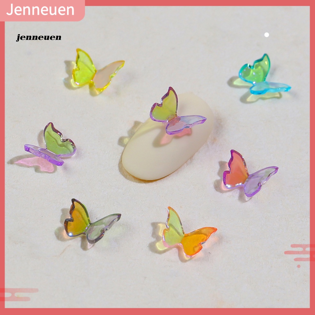 Set 24 Phụ Kiện Trang Trí Móng Tay Nghệ Thuật Hình Bướm Bằng Nhựa Resin Dễ Thương