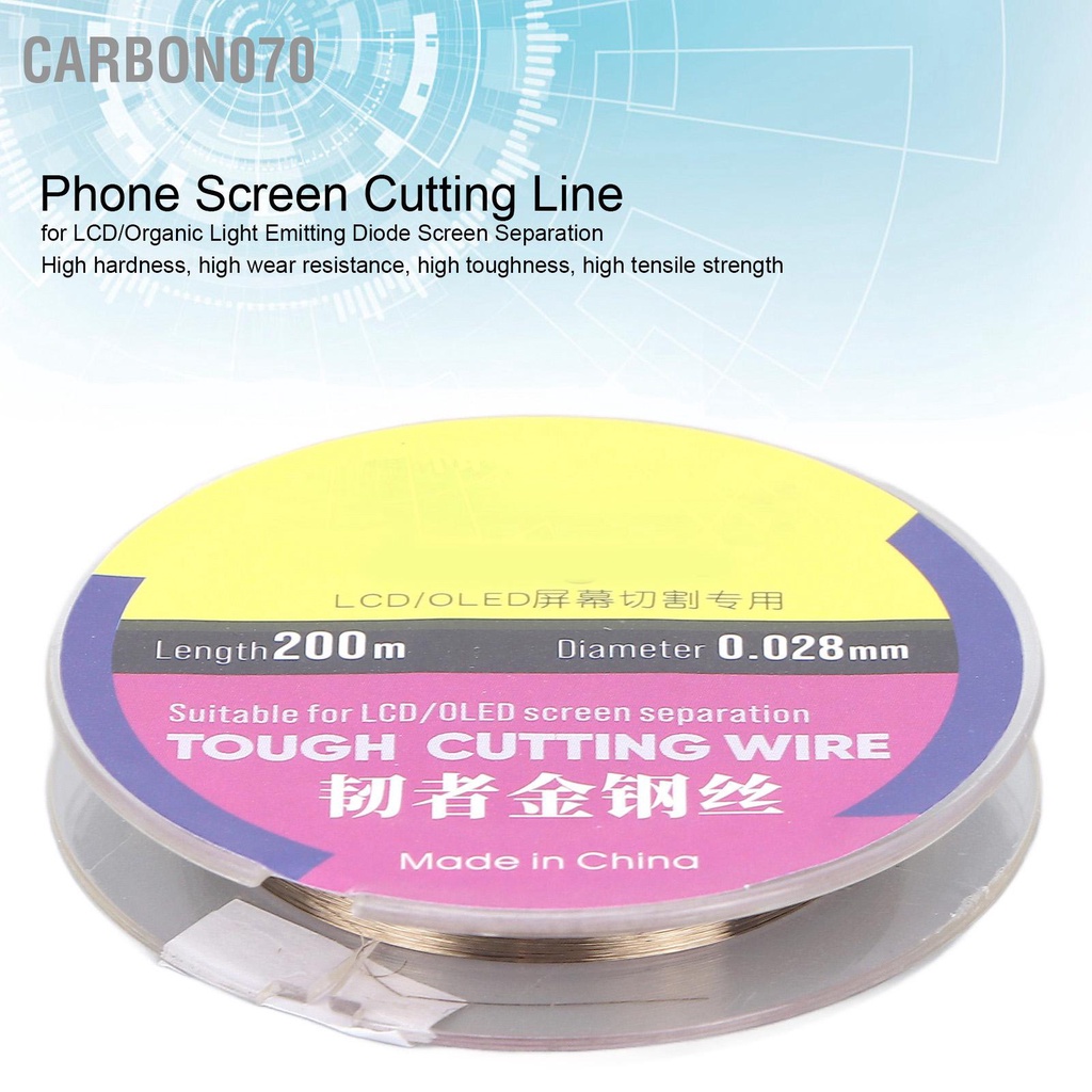 Carbon070 Dây cắt màn hình LCD điện thoại 200M bằng thép có độ cứng cao tách