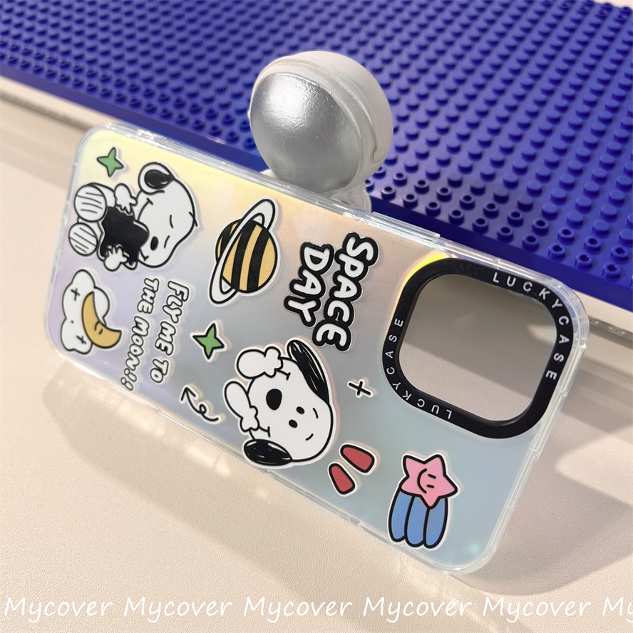 Ốp Điện Thoại Silicon Mềm Hình Snoopy Màu Gradient Lấp Lánh Cho iPhone 14 13 12 11 Pro Max X XR Xs Max 6 7 8 Plus