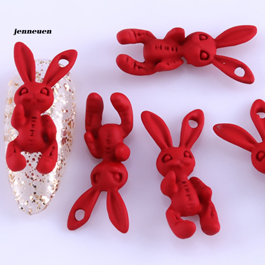 Bộ 10 Phụ Kiện Trang Trí Móng Tay Hình Thỏ Kinh Dị Bằng Hợp Kim Kẽm Chống Phai