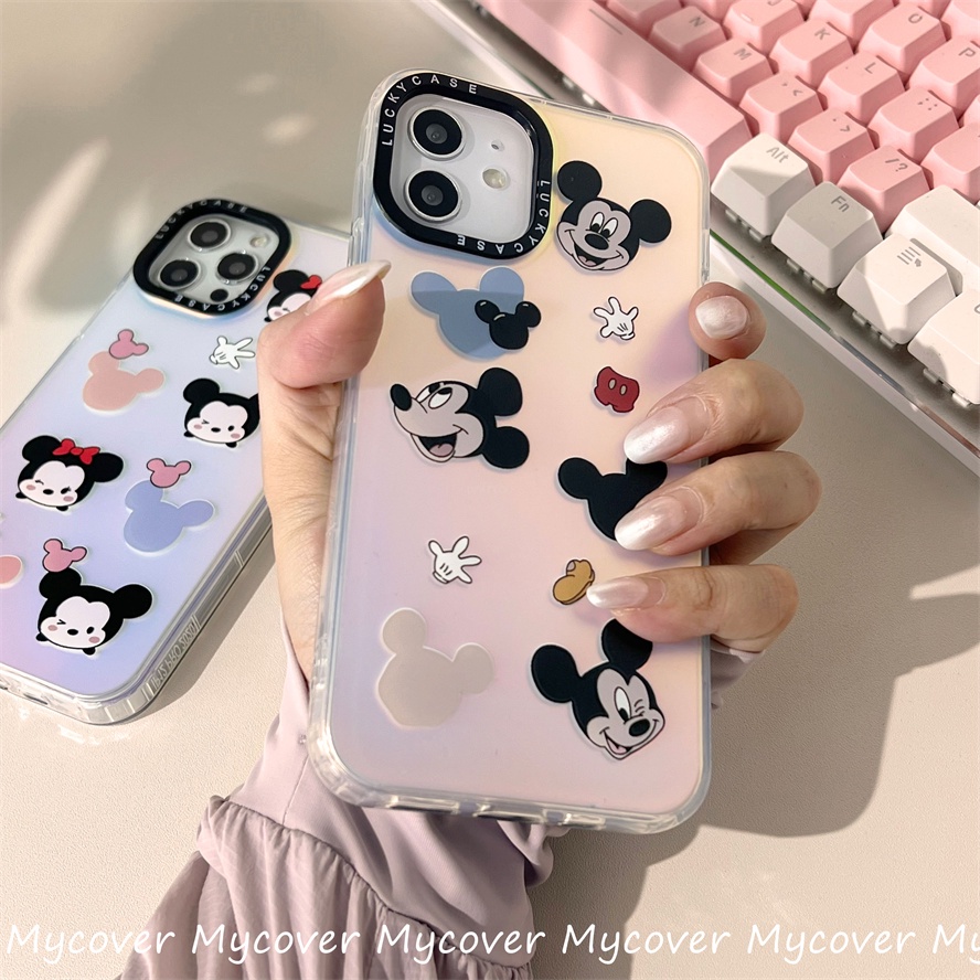 Ốp Điện Thoại Silicon Mềm Hình Chuột Minnie Màu Gradient Cho iPhone 14 13 12 11 Pro Max X XR Xs Max 6 7 8 Plus