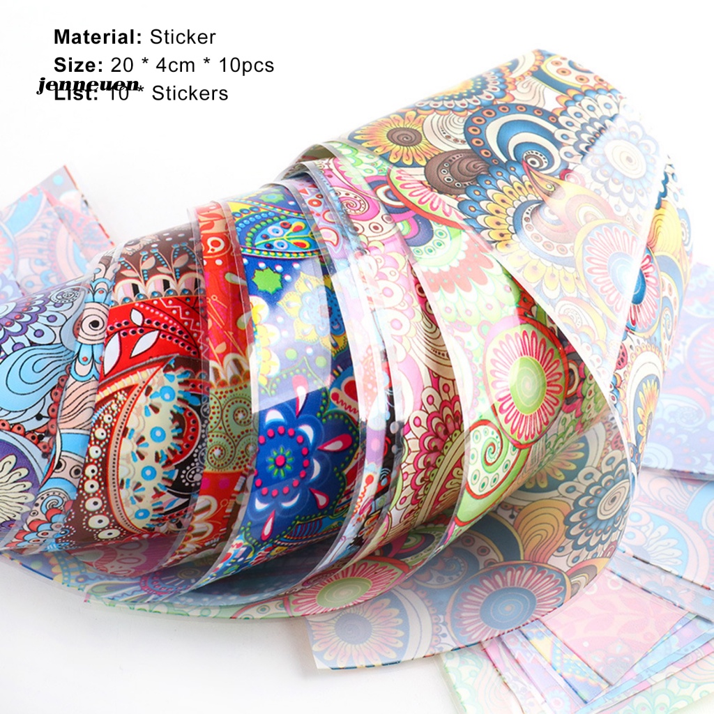 10 Miếng Dán Trang Trí Móng Tay Nghệ Thuật Nhiều Phong Cách Khác Nhau