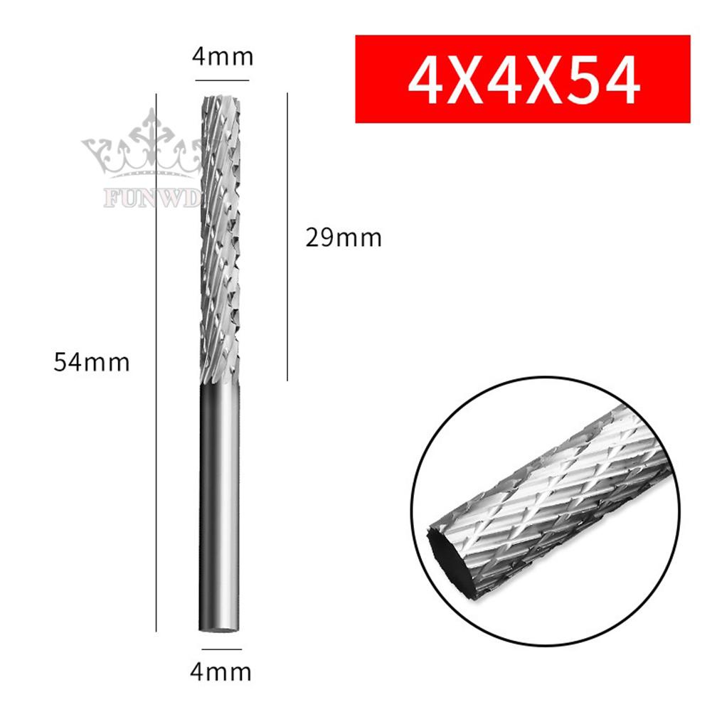 【FUNWD】Rotary File 4×5×60mm High Speed Steel Not Easy To Break Sharp Silver 1 Pc