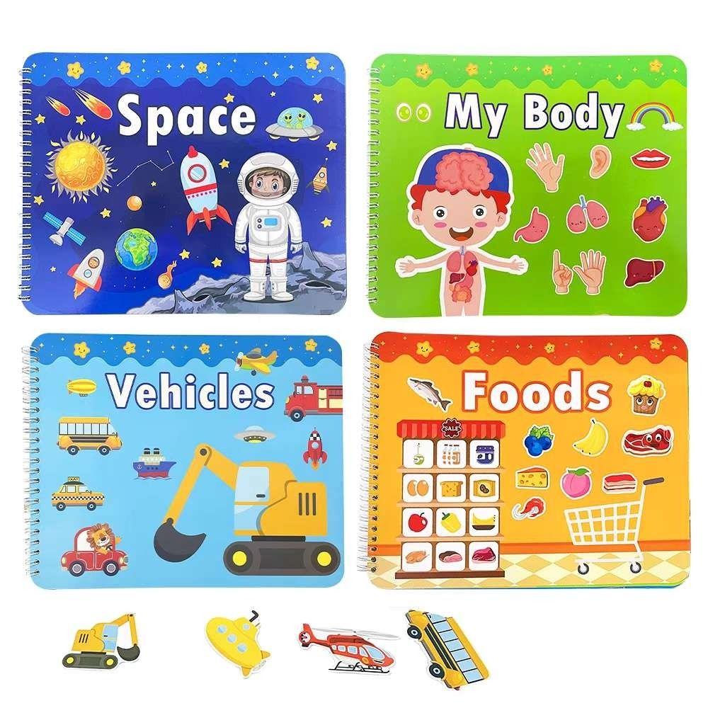 Sách Dán Phân Hủy Khả Năng Nhận Dạng Logic Dễ Thương Có Thể Tái Sử Dụng Cho Bé