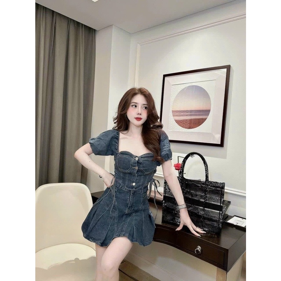 Set Jean Nữ Áo Croptop Kèm Chân Váy Xoè - YuRi Boutiques