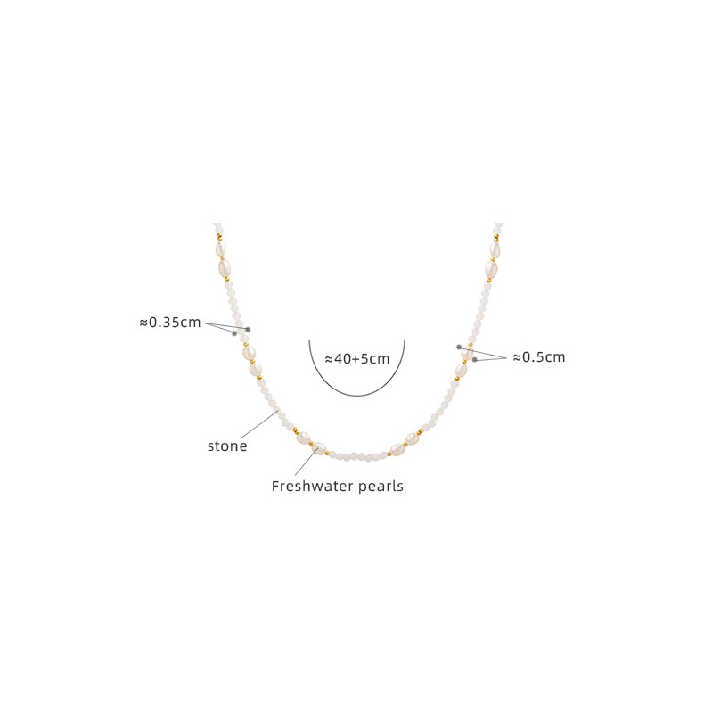 Vòng Cổ Hạt Ngọc Trai Bằng Thép Titan Mạ Vàng Không Phai Phong Cách Pháp Cá Tính Mùa Đông Mới